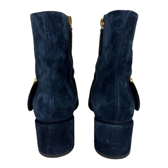 Gucci Blondie Block Heel Booties in Blue Suede - Picture 10 of 14